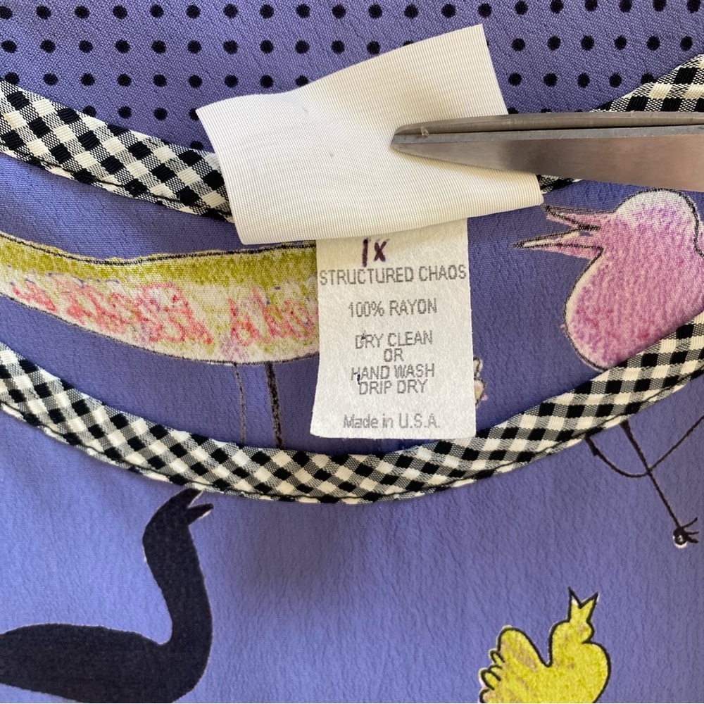 Vintage Maxi Dress 80’s Sleeveless Whimsical Birds L - Picture 11 of 14